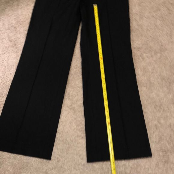Ann Taylor Button Straight Leg Front-Pleat Black Dress Pants, Size 6 - Picture 9 of 9